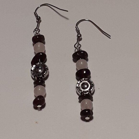 Handmade Garnet and rose quartz necklace, bracelet, earrings - Picture 8 of 8